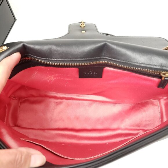 Gucci Marmont Large Black & White Shoulder Bag 675-100725 - Picture 12 of 16